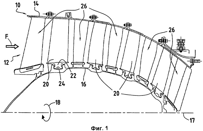 Лопатка двойной кривизны для направляющего аппарата турбомашины (патент 2341660)