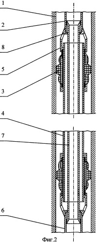 Способ герметизации эксплуатационной колонны при промывке скважины с пескопроявлениями и устройство для его осуществления (патент 2305173)