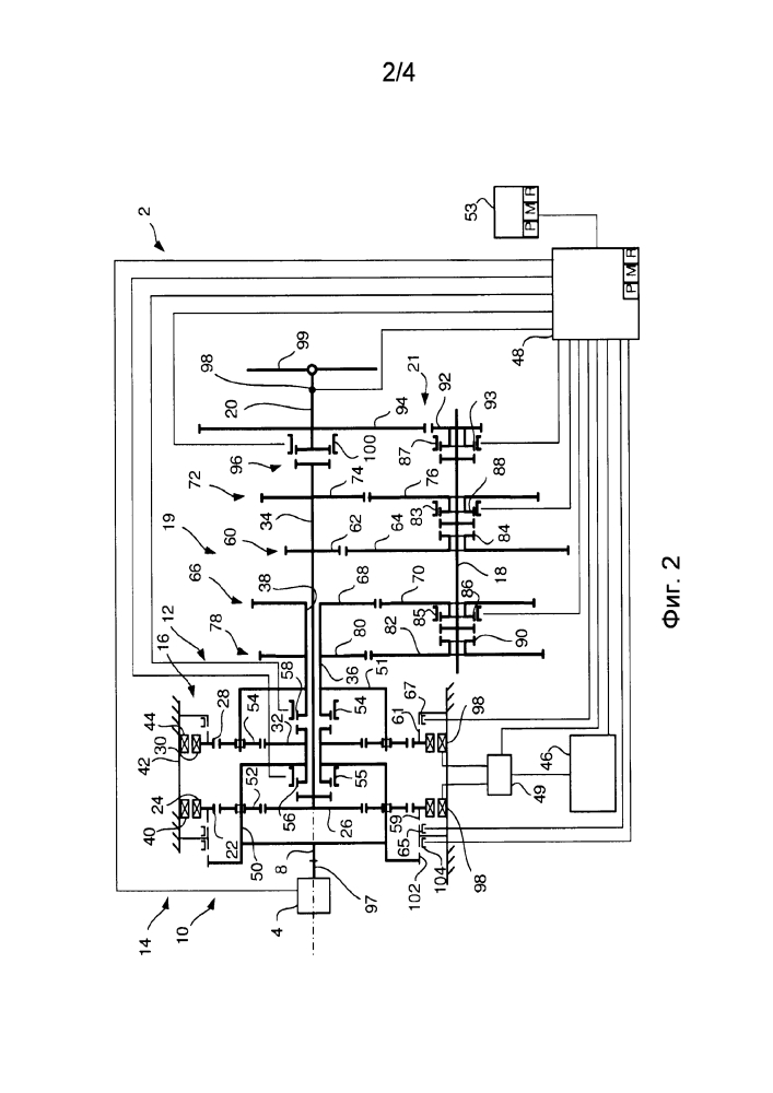 Коробка переключения передач для гибридного силового агрегата и способ управления такой коробкой переключения передач (патент 2623285)