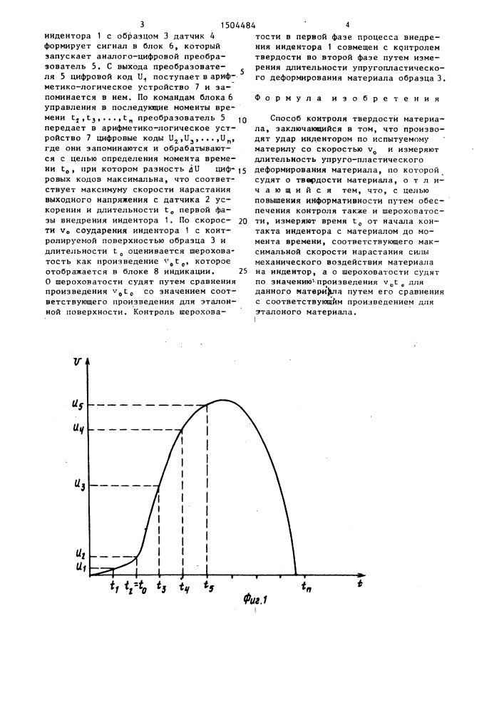 Способ контроля твердости материала (патент 1504484)