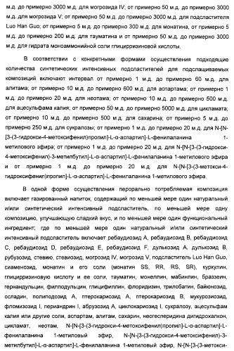 Композиция интенсивного подсластителя с минеральным веществом и подслащенные ею композиции (патент 2417031)