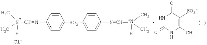 4,4&#39;-сульфонилбис-(n,n&#39;-диметиламмониометиленанилин)-хлорид, 6-метил-2,4-диоксо-1,2,3,4-тетрагидропиримидин-5-сульфонат, фармацевтическая композиция на его основе (патент 2275356)