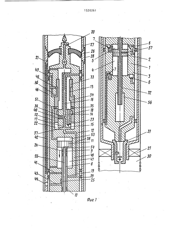 Глубинный поршневой гидроприводной насос двойного действия (патент 1520261)