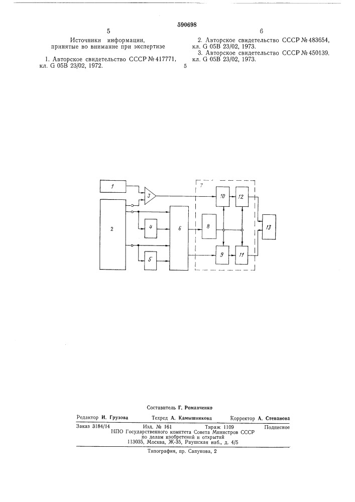 Устройство для определения динамических характеристик колебательных систем (патент 590698)