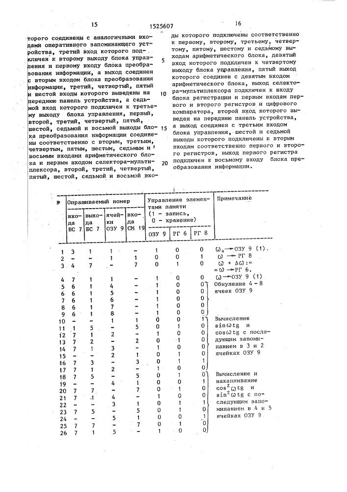 Устройство для измерения частоты гармонического сигнала (патент 1525607)