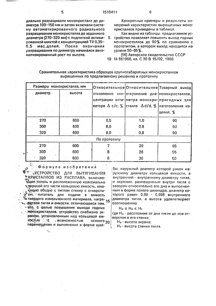 Устройство для вытягивания кристаллов из расплава (патент 1510411)