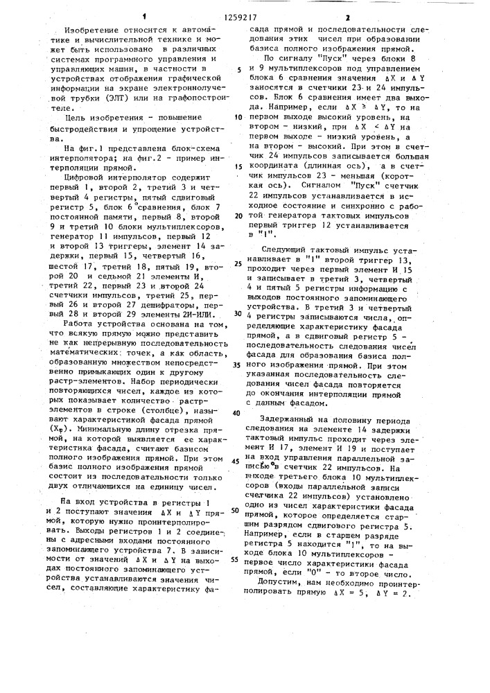 Цифровой интерполятор (патент 1259217)