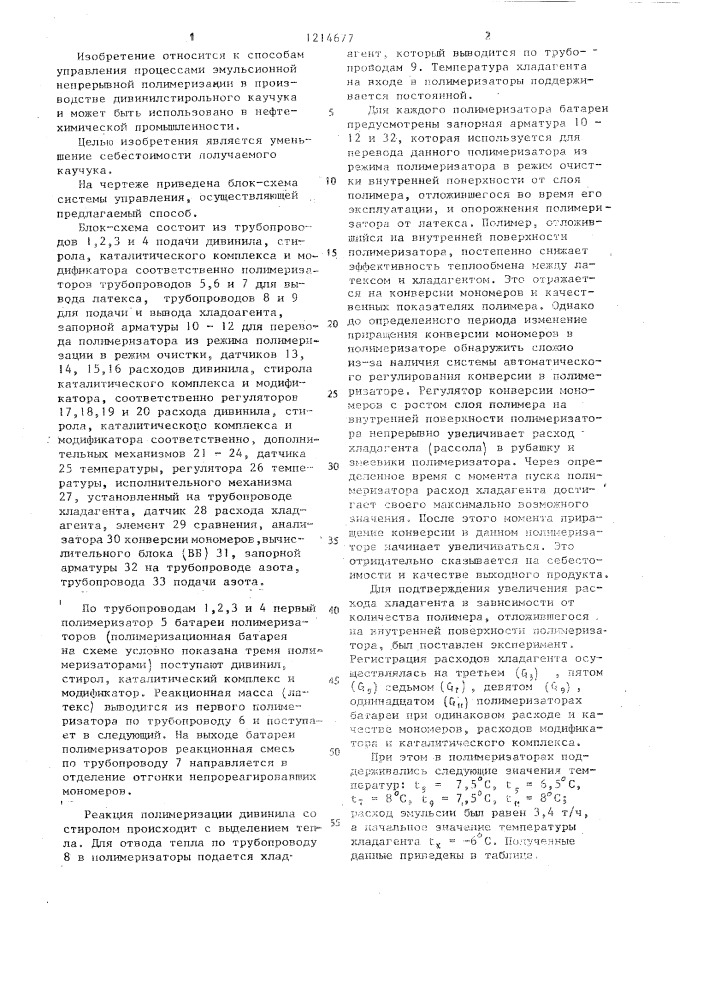 Способ управления процессом эмульсионной полимеризации (патент 1214677)