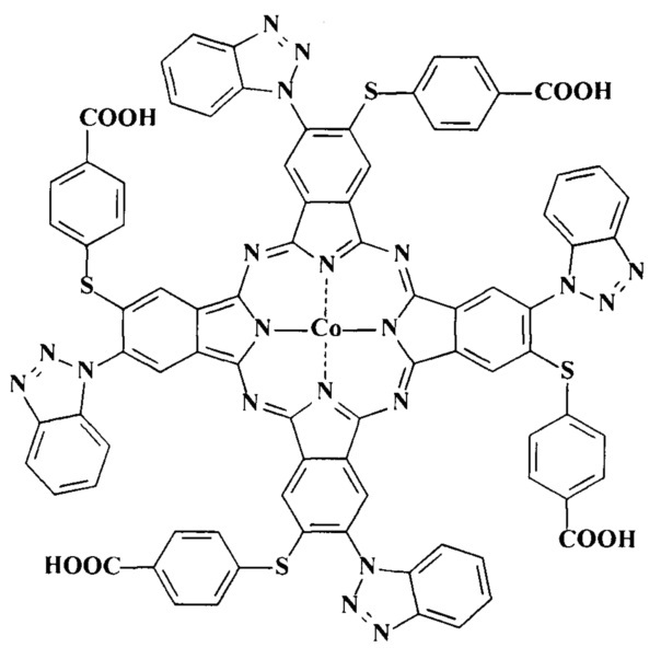 Гомогенный катализатор окисления n,n-диэтилкарбомодитиолата натрия на основе тетра-4-(1-бензотриазолил)тетра-5-(4-сульфофенил-сульфанил)фталоцианина кобальта (ii) (патент 2659225)