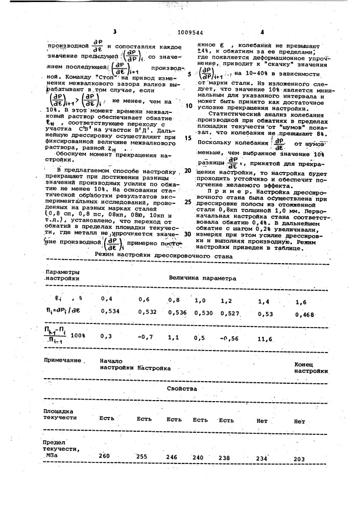 Способ настройки дрессировочного стана (патент 1009544)