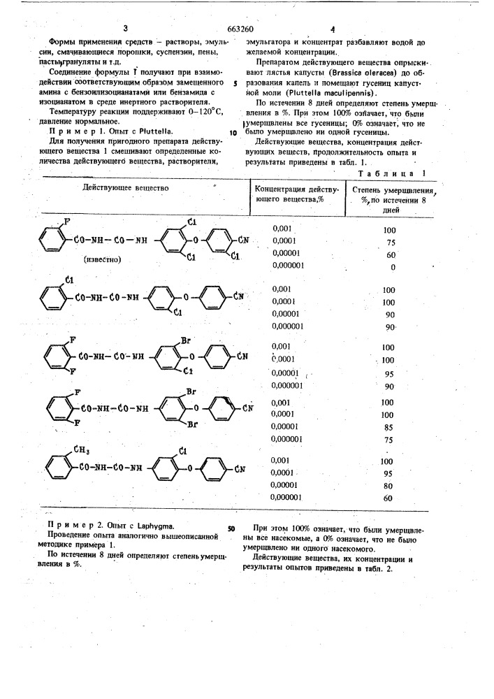 Инсектицидное средство (патент 663260)