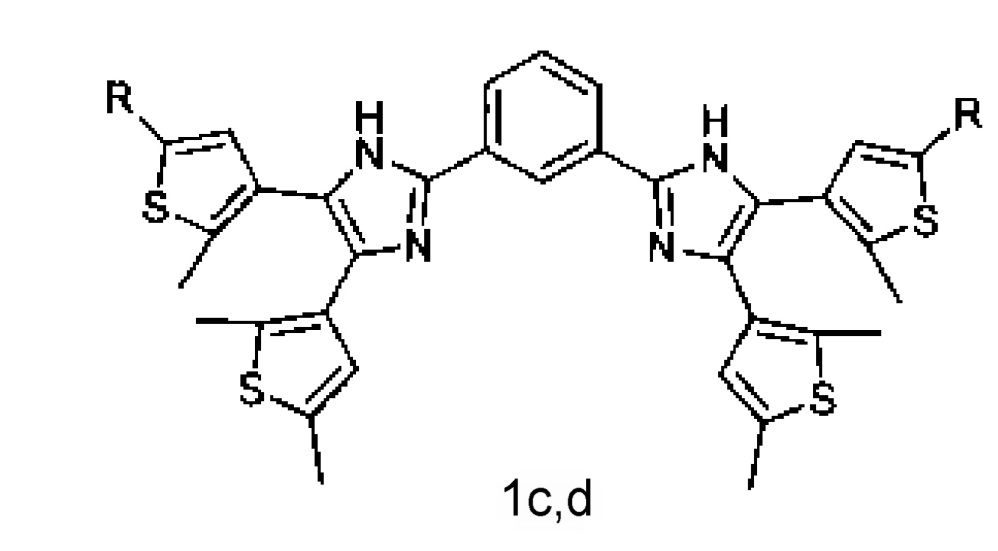 Способ получения 1,3-бис- и 1,4-бис(4,5-ди[тиофен-3-ил]-1н-имидазол-2-ил)бензолов (патент 2614447)