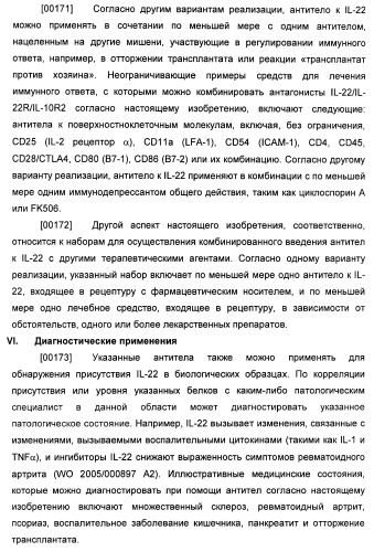 Антитела к il-22 человека и их применение (патент 2467016)