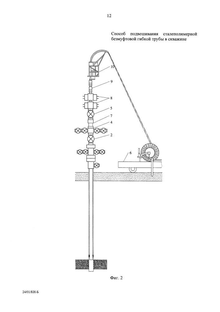 Способ подвешивания сталеполимерной безмуфтовой гибкой трубы в скважине (патент 2601078)