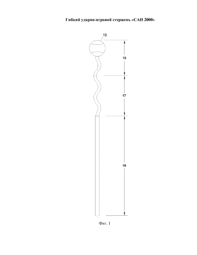 Гибкий ударно-игровой стержень "сан 2000" (патент 2586462)