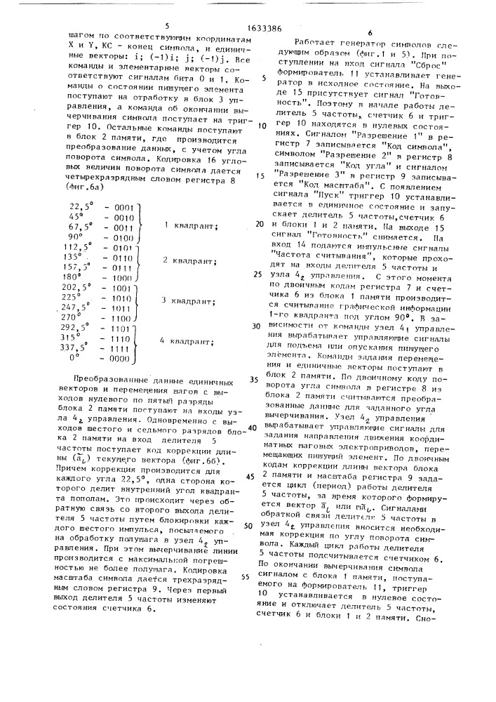 Генератор символов (патент 1633386)