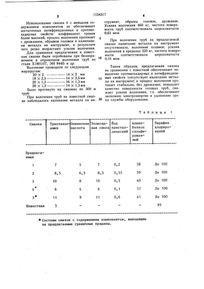 Смазка для холодной обработки металлов давлением (патент 1154317)