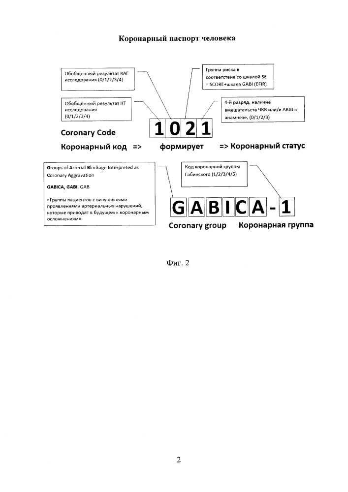 Коронарный паспорт человека (патент 2664150)