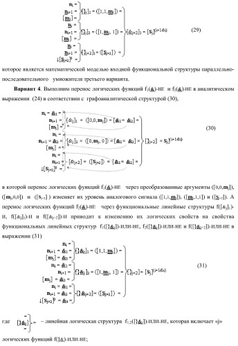 Функциональная входная структура параллельно-последовательного умножителя f ( ) в позиционном формате множимого [mj]f(2n) и множителя [ni]f(2n) (варианты) (патент 2422881)