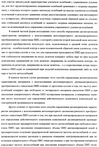 Автогенераторный диэлькометрический преобразователь и способ определения диэлектрических характеристик материалов с его использованием (варианты) (патент 2361226)