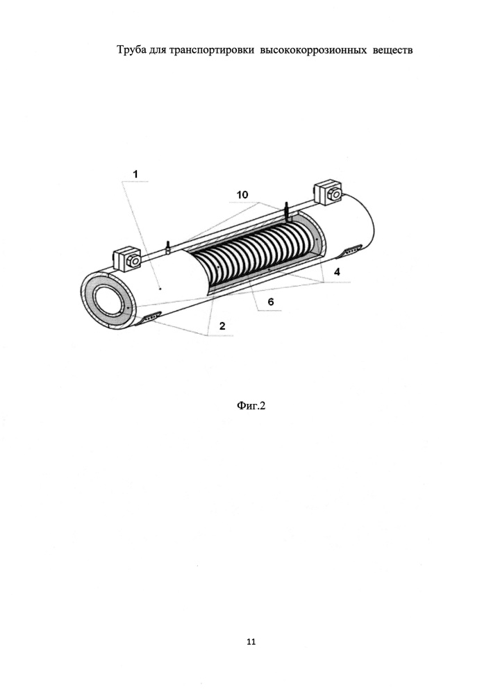 Труба для транспортировки высококоррозионных веществ (патент 2615893)