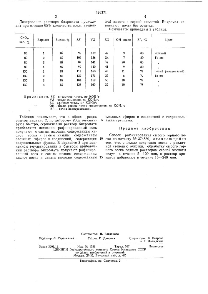 Патент ссср  426371 (патент 426371)