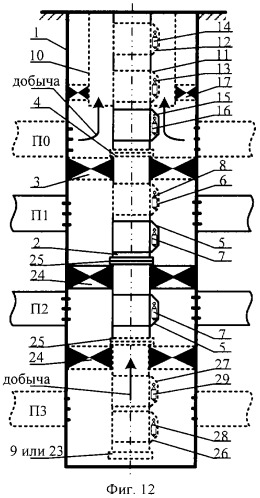 Скважинная установка для одновременно-раздельной и поочередной эксплуатации нескольких пластов одной скважиной (патент 2262586)