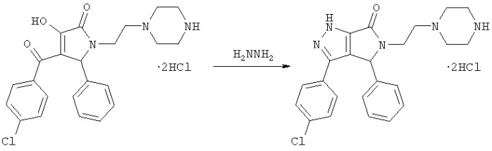 1,4,5,6-тетрагидро-6-оксо-5-(2-пиперазиноэтил)-4-фенил-3-(4-хлорфенил)пирроло[3, 4-с]пиразола дигидрохлорид, проявляющий гипотензивную и антикоагулянтную активности (патент 2320661)