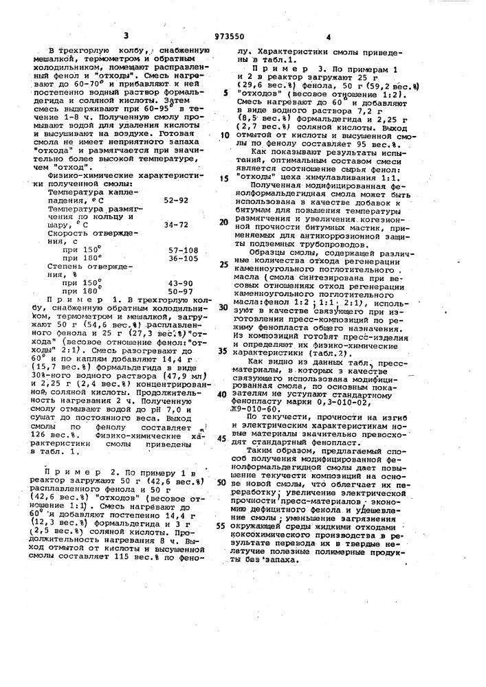 Способ получения модифицированной фенолформальдегидной смолы (патент 973550)