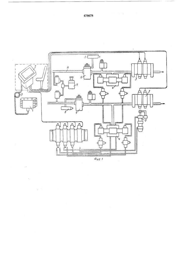 Гидропривод строительных и дорожных машин с дистанционным управлением (патент 479678)