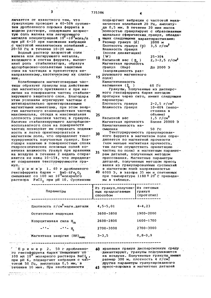 Способ получения пресспорошков магнитотвердых ферритов (патент 735386)