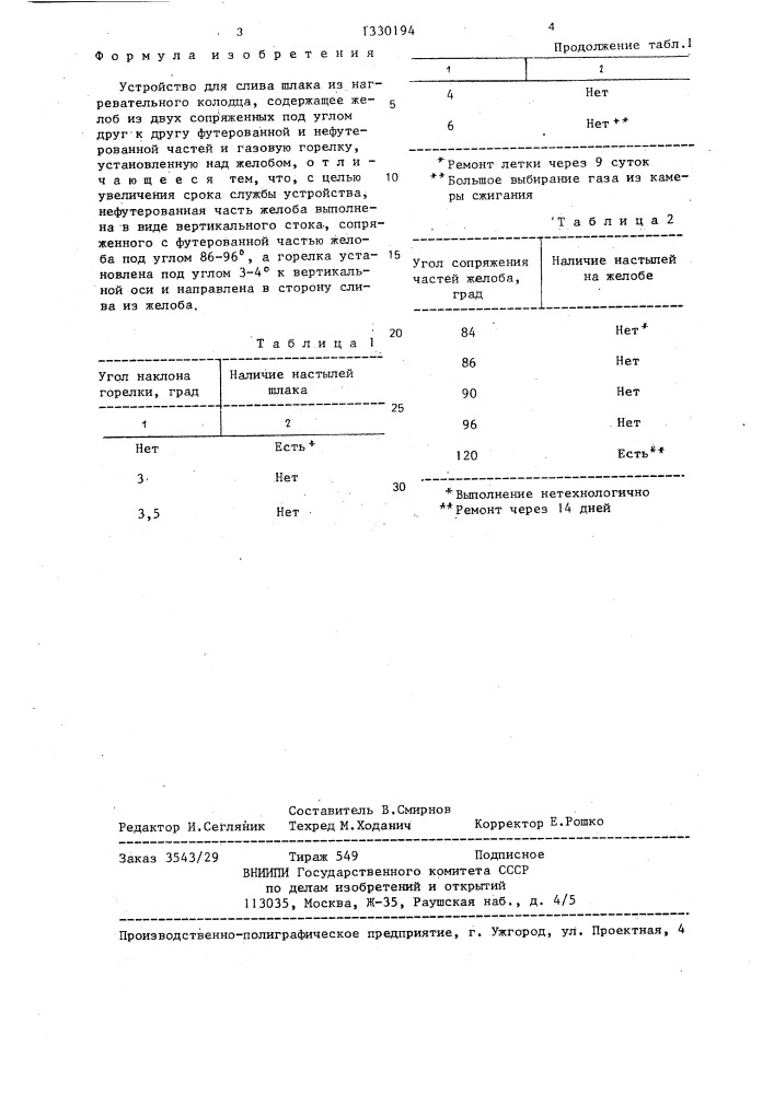 Устройство для слива шлака из нагревательного колодца (патент 1330194)