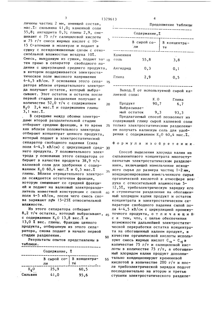 Способ выделения хлорида калия из сильвинитового концентрата (патент 1329613)