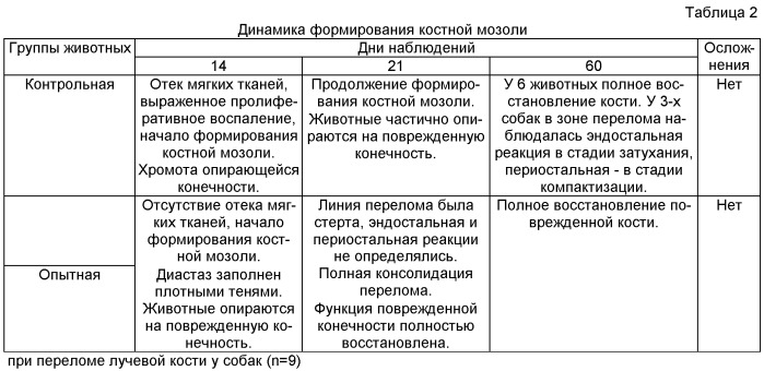 Способ сочетанной стимуляции репаративного остеогенеза у животных (патент 2469679)