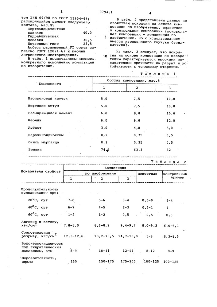 Композиция для покрытий (патент 979461)