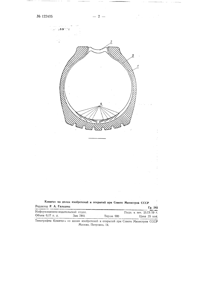 Бескамерная шина (патент 122405)