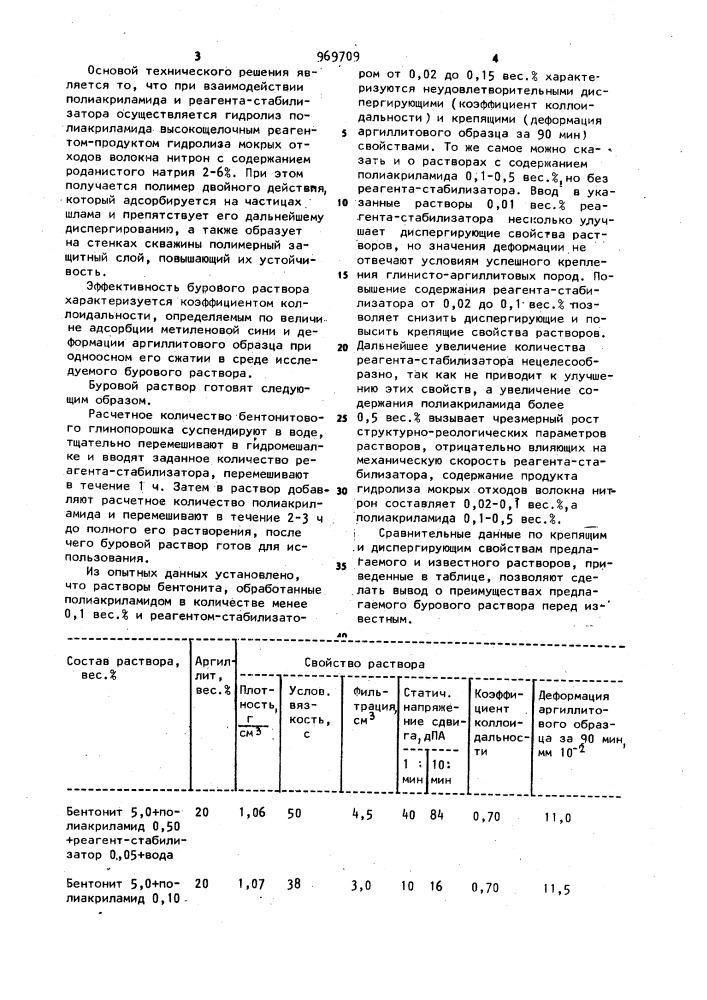 Буровой раствор (патент 969709)