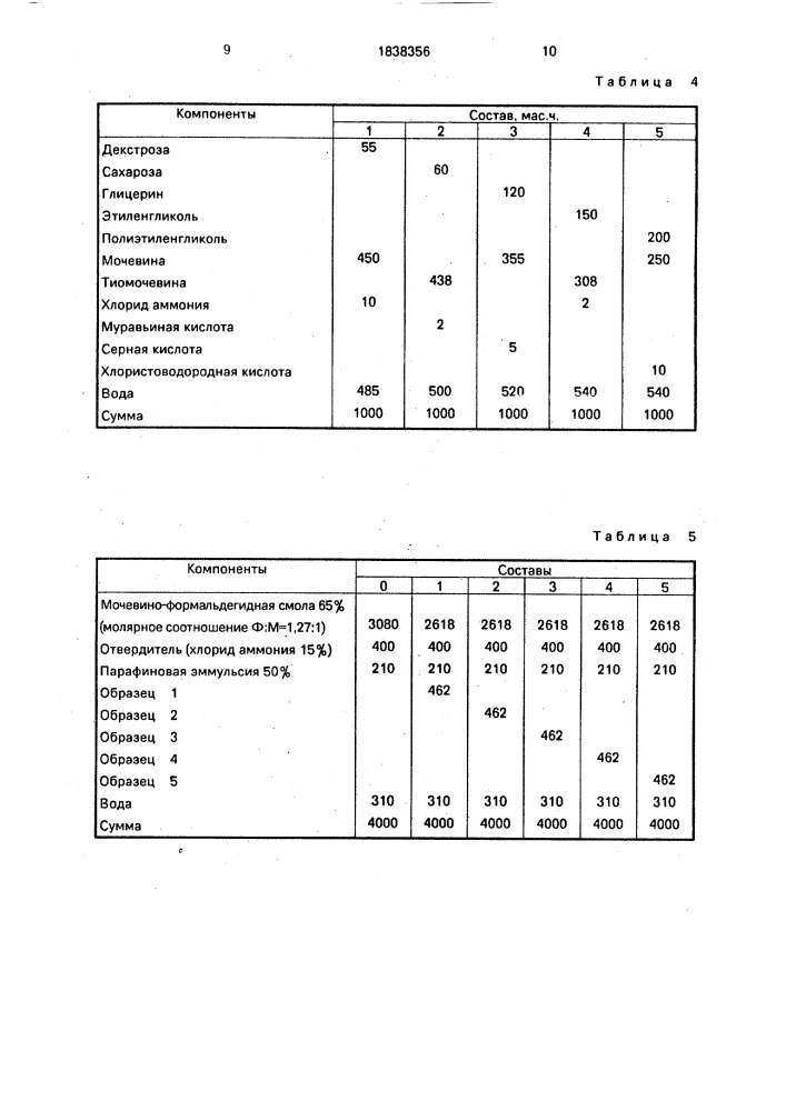 Состав для связывания формальдегида в мочевино- формальдегидных клеях (патент 1838356)