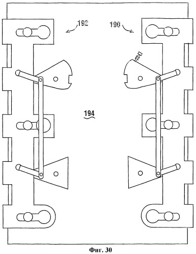 Устройство подвижного запирающего затвора (варианты) и узел рукоятки дверцы для него (патент 2289665)