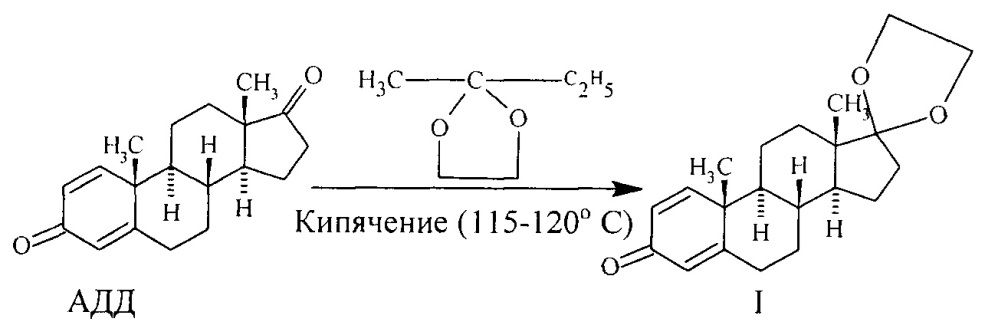 Способ получения 17,17-этилендиоксиандроста-1,4-диен-3-она (патент 2639147)