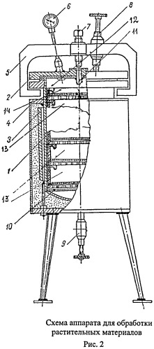 Аппарат для обработки растительных целлюлозосодержащих материалов (патент 2493309)
