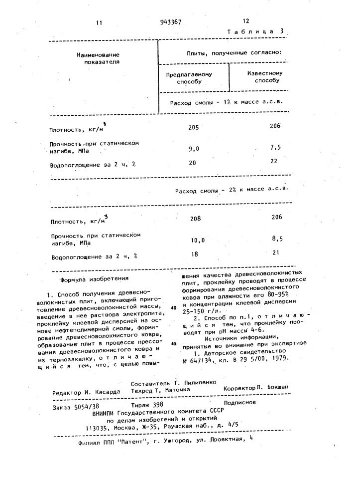 Способ получения древесноволокнистых плит (патент 943367)