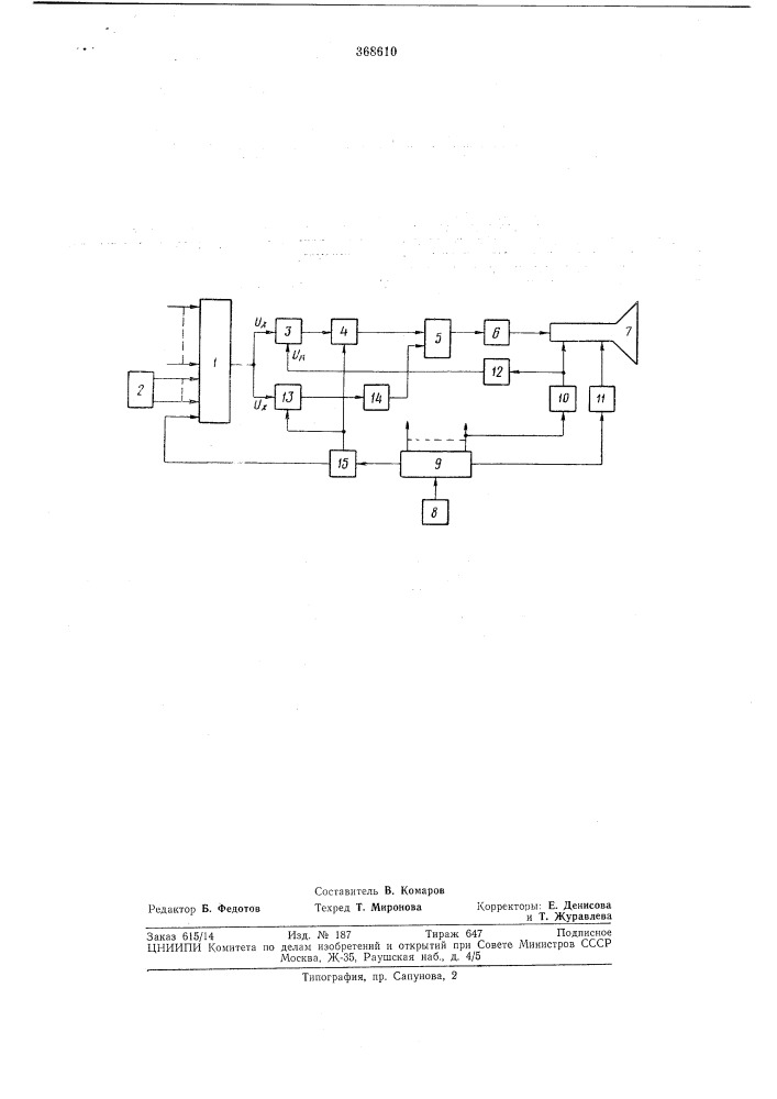Устройство для контроля технологических параметров (патент 368610)