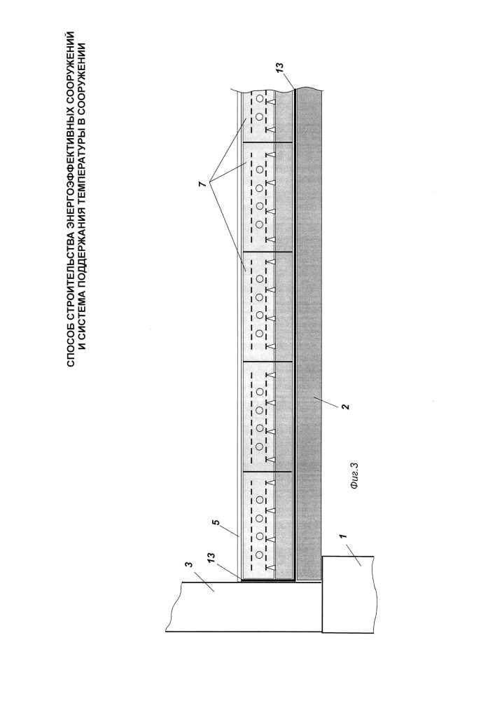 Способ строительства энергоэффективных сооружений и система поддержания температуры в сооружении (патент 2602225)