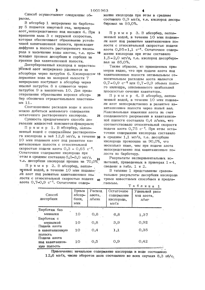 Способ дегазации жидкости (патент 1001963)