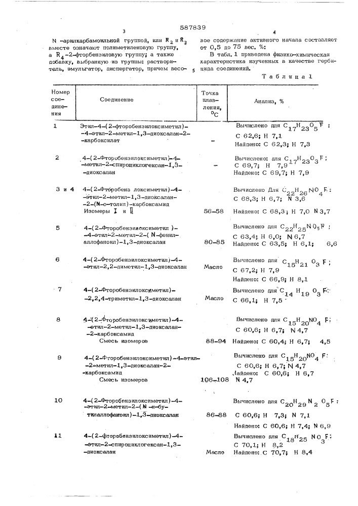 Гирбицидная композиция (патент 587839)