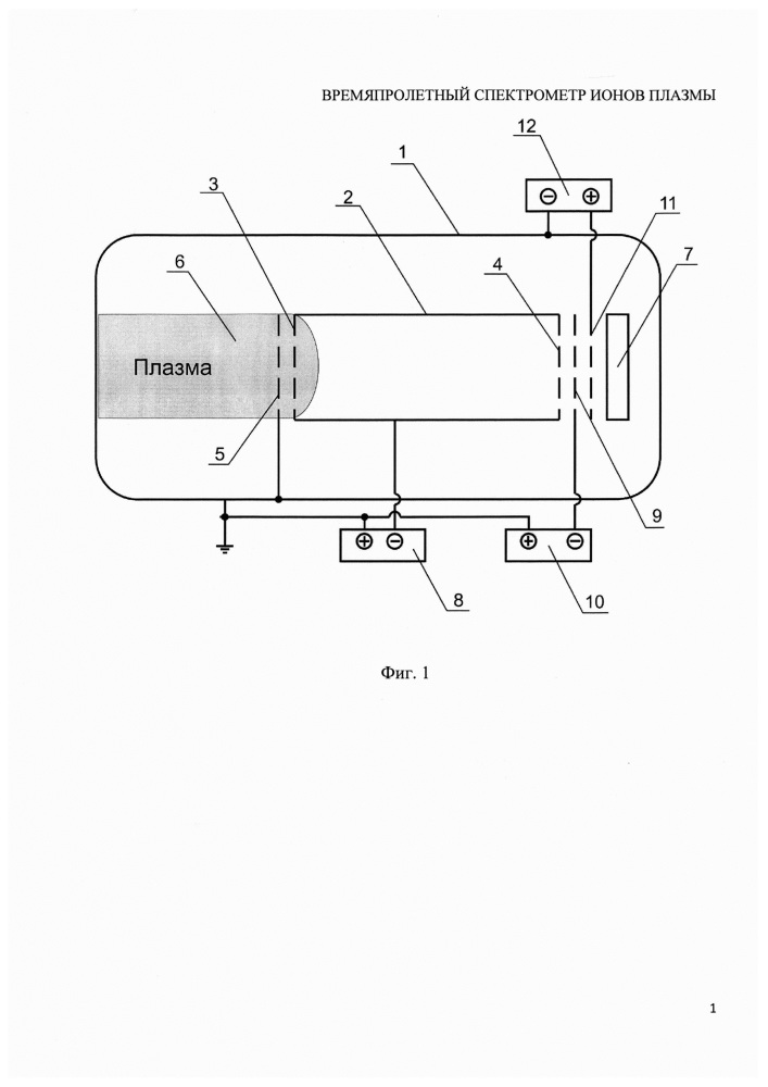 Времяпролетный спектрометр ионов плазмы (патент 2658293)