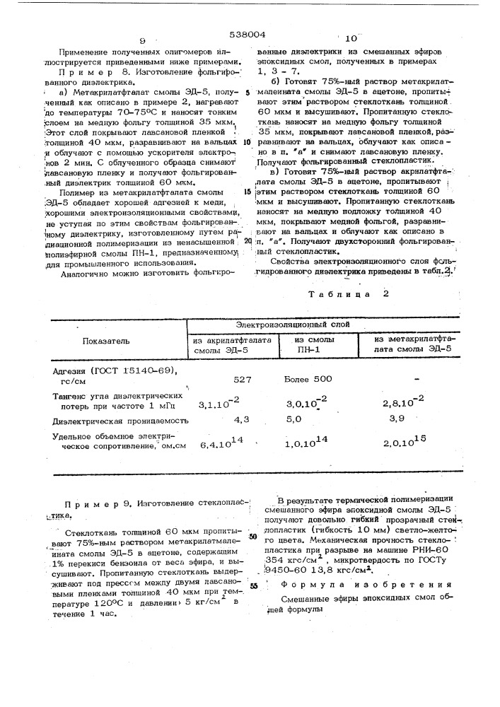 Смешанные эфиры эпоксидных смол (патент 538004)