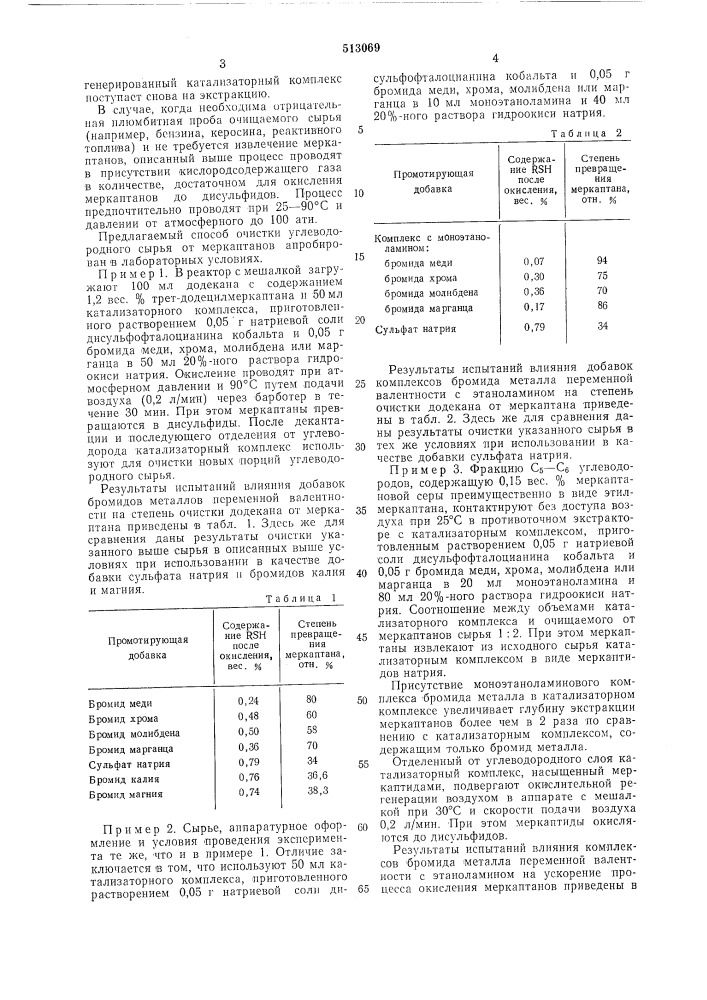 Способ очистки углеводородного сырья от меркаптанов (патент 513069)