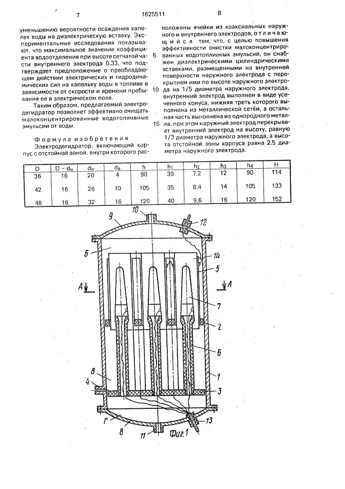 Электродегидратор (патент 1625511)